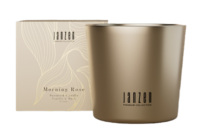 JANZEN SCENTED CANDLE MORNING ROSE PREMIUM GOLD 500ML